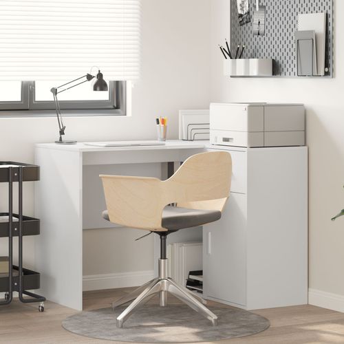 Vidaxl Bureau D'angle Blanc 102x88x75 Cm En Bois Reconstitué