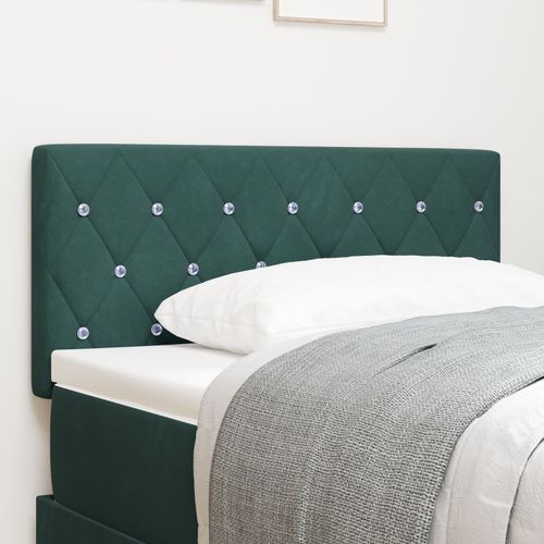 Tête De Lit Vidaxl Avec Boutons En Cristal, Tuftée, Verte Foncée, 100 Cm, Velours