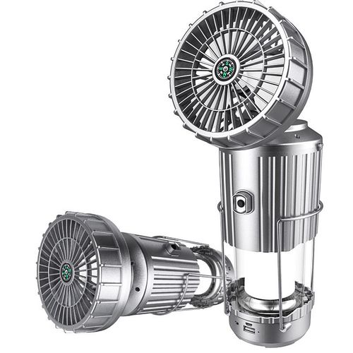 Lumières De Camping Solaires, Ventilateur De Tente, Lanterne De Camping, Ventilateur Et Lumière 2 En 1 Habillage De L'urgence Horloge Rechargeable Lantern Tents Batterre Fan De Bureau Fan De Bureau Pour L'ouragan Office Office Travel Car Rv