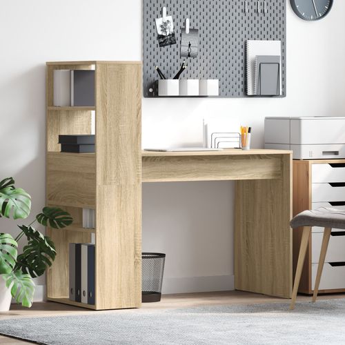 Vidaxl Bureau Avec Rangement Chêne De Sonoma 113x54x120 Cm Bois D'ingénierie