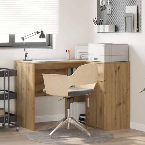 Vidaxl Bureau D'angle En Chêne Artisanal 102x88x75 Cm En Bois D'ingénierie