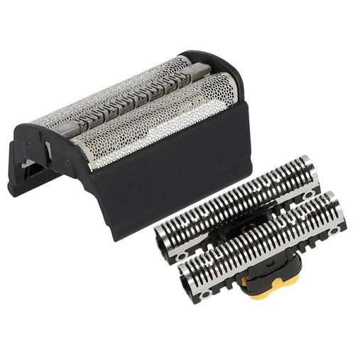 vhbw Set de têtes de rasoir électrique compatible avec Braun Flex Integral 6550, grille + couteaux, noir