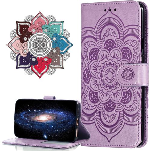 Cuir Premium Coque Pour Oppo Find X2 Lite 5g, [Stand Support] [Porte-Cartes De Credit] [Fermeture Magnetique] Portefeuille Etui Housse Pour Oppo Find X2 Lite 5g. Ld Mandala Purple