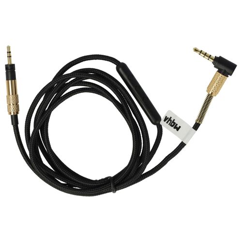 vhbw Câble audio AUX compatible avec Sennheiser Momentum 2.0 HD350BT, HD4.30, HD4.50 HD casque - Avec prise jack 3,5 mm, 140 cm noir
