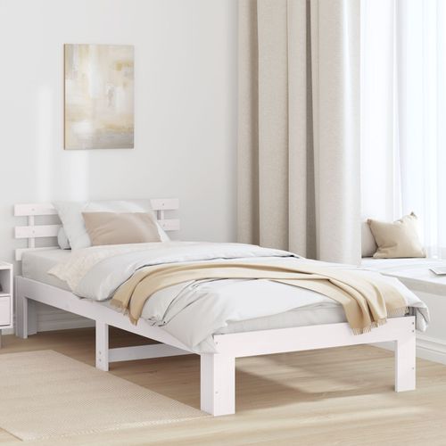 Vidaxl Cadre De Lit En Bois De Pin Blanc Bois 80 X 200 Cm