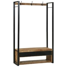 Vidaxl Porte-Vêtements Avec Crochets Et Étagères 110x40x185 Cm Bois De Manguier Massif