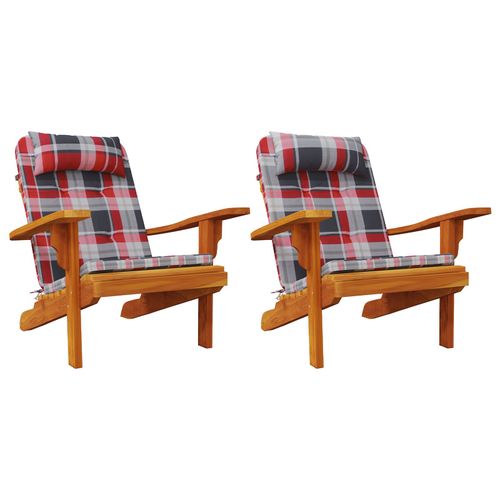 Vidaxl Coussins De Chaise Rouges Motif À Carreaux Rouges Mélange De Coton