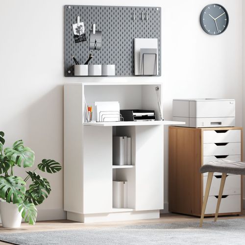 Vidaxl Bureau D'écriture Blanc Blanc Bois D'ingénierie Moyen
