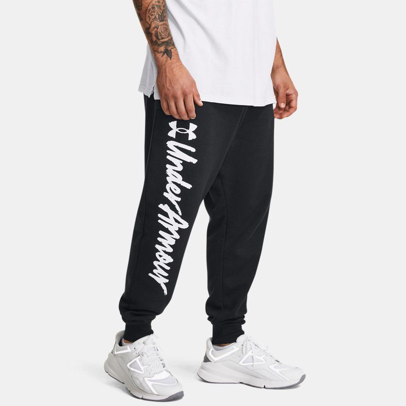 Pantalon De Jogging Under Armour Rival Fleece Graphic Pour Homme Noir / Blanc L