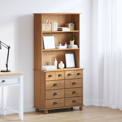 Hutch Vidaxl 'askim'brun Miel 91x40x183 Cm Bois Massif De Pin, Hutch Vidaxl 'askim'91x30x104 Cm Bois Massif De Pin, Commode Vidaxl 'askim'brun Miel 91x40x79 Cm Bois Massif De Pin