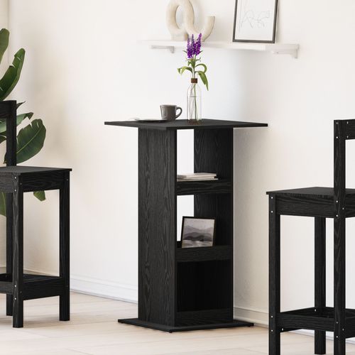 Vidaxl Table De Bar Avec Rangement Chêne Noir 60x60x102 Cm Bois D'ingénierie