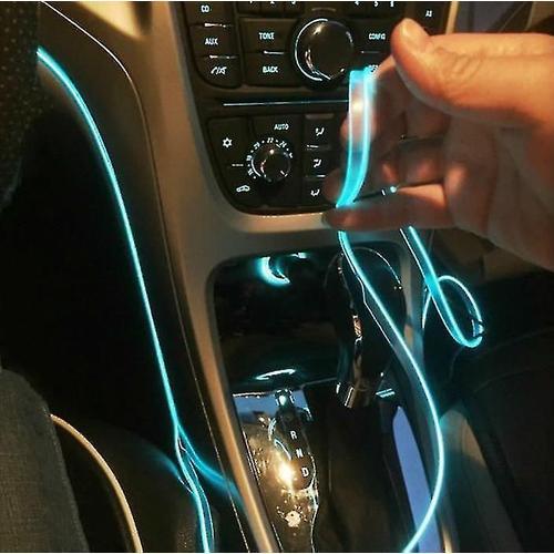 5m Accessoires D'intérieur De Voiture Lampe D'ambiance Ligne De Lumière Froide Bricolage Console De Tableau De Bord Décorative Auto Led Lumières Ambiantes, 2 Mètres, Violet.