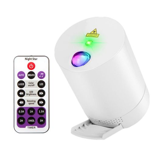 Projecteur De Ciel Étoilé, Lampe Galaxy Ocean Wave Avec Télécommande, Projecteur De Ciel Étoilé, Lampe De Projection De Ciel Étoilé À Led, Blanc.
