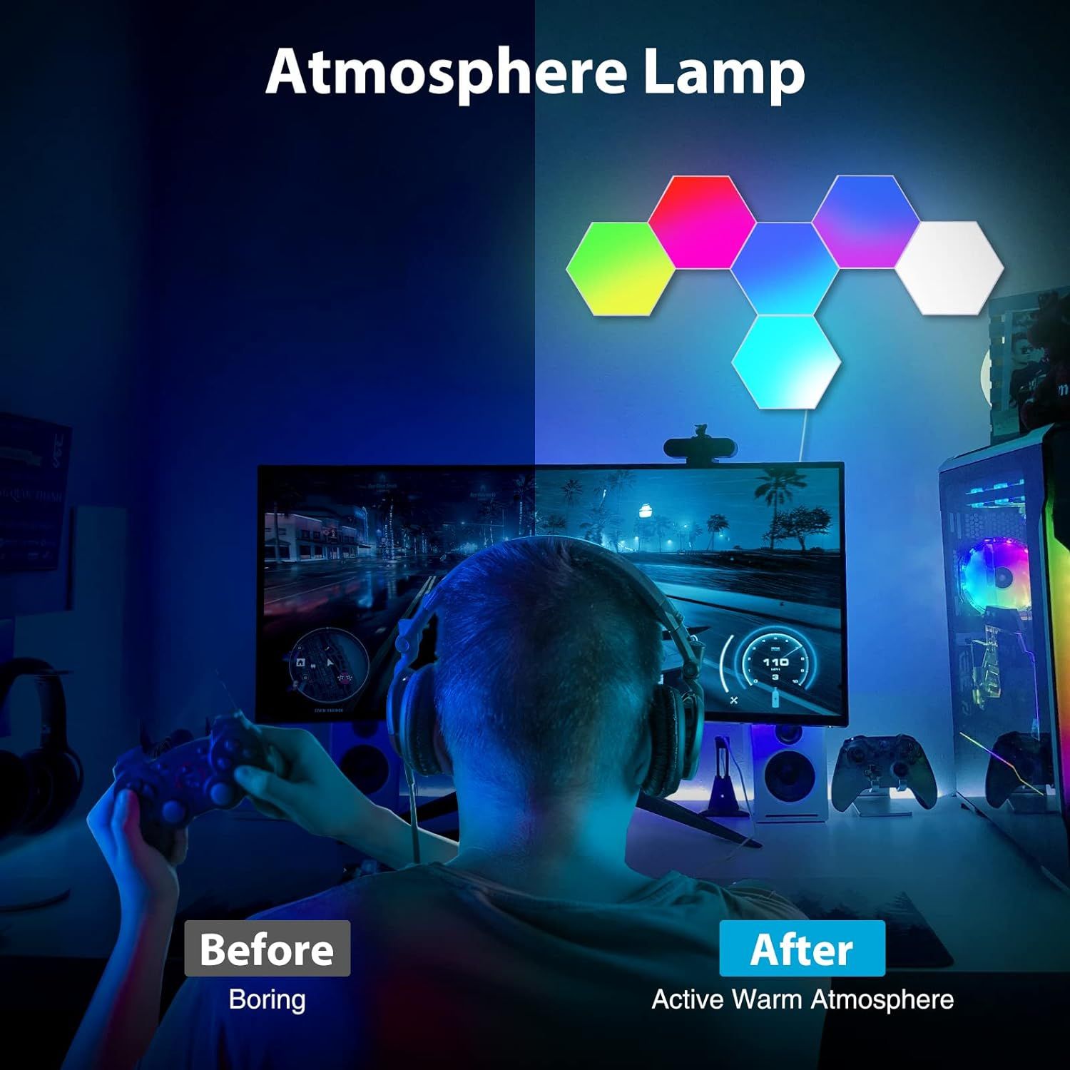 Lampe Led Hexagonale, Appliques Murales Led Hexagonales Avec... - 2