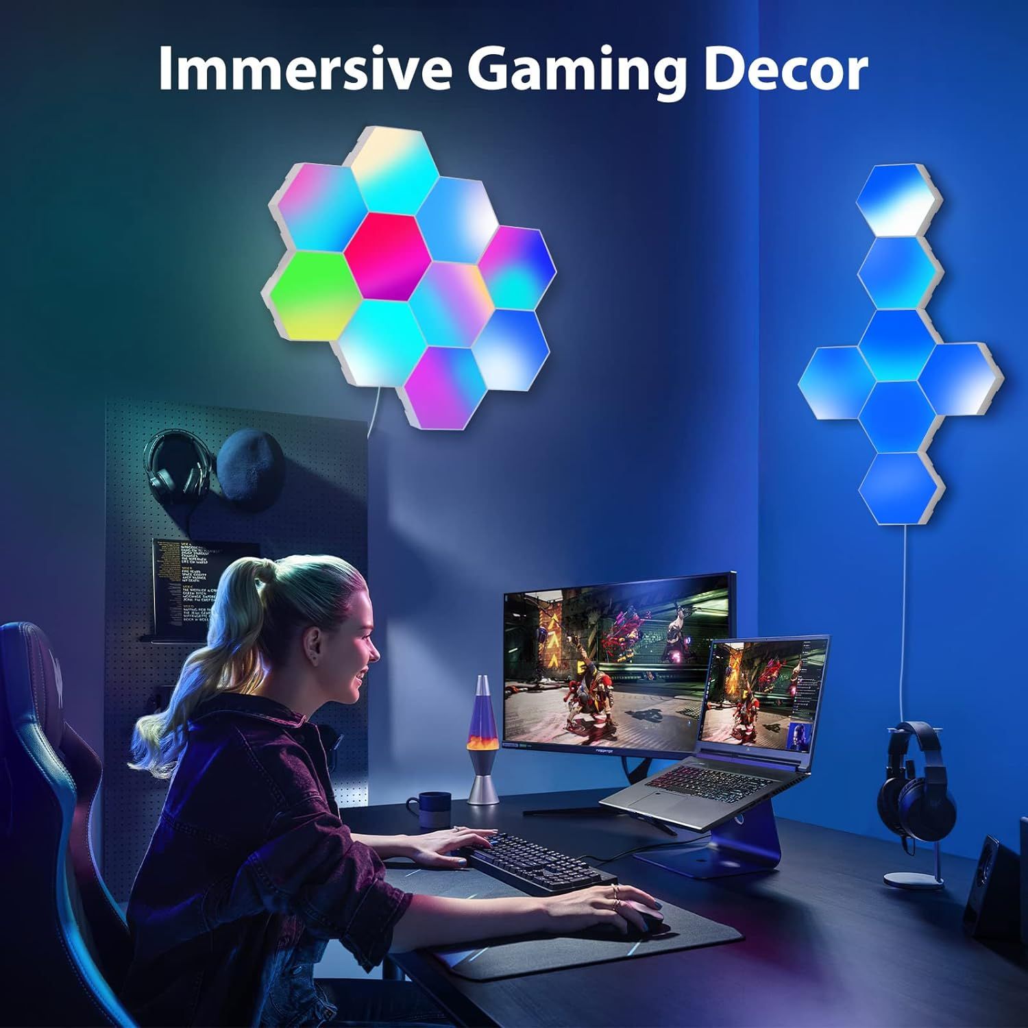 Lampe Led Hexagonale, Appliques Murales Led Hexagonales Avec... - 3