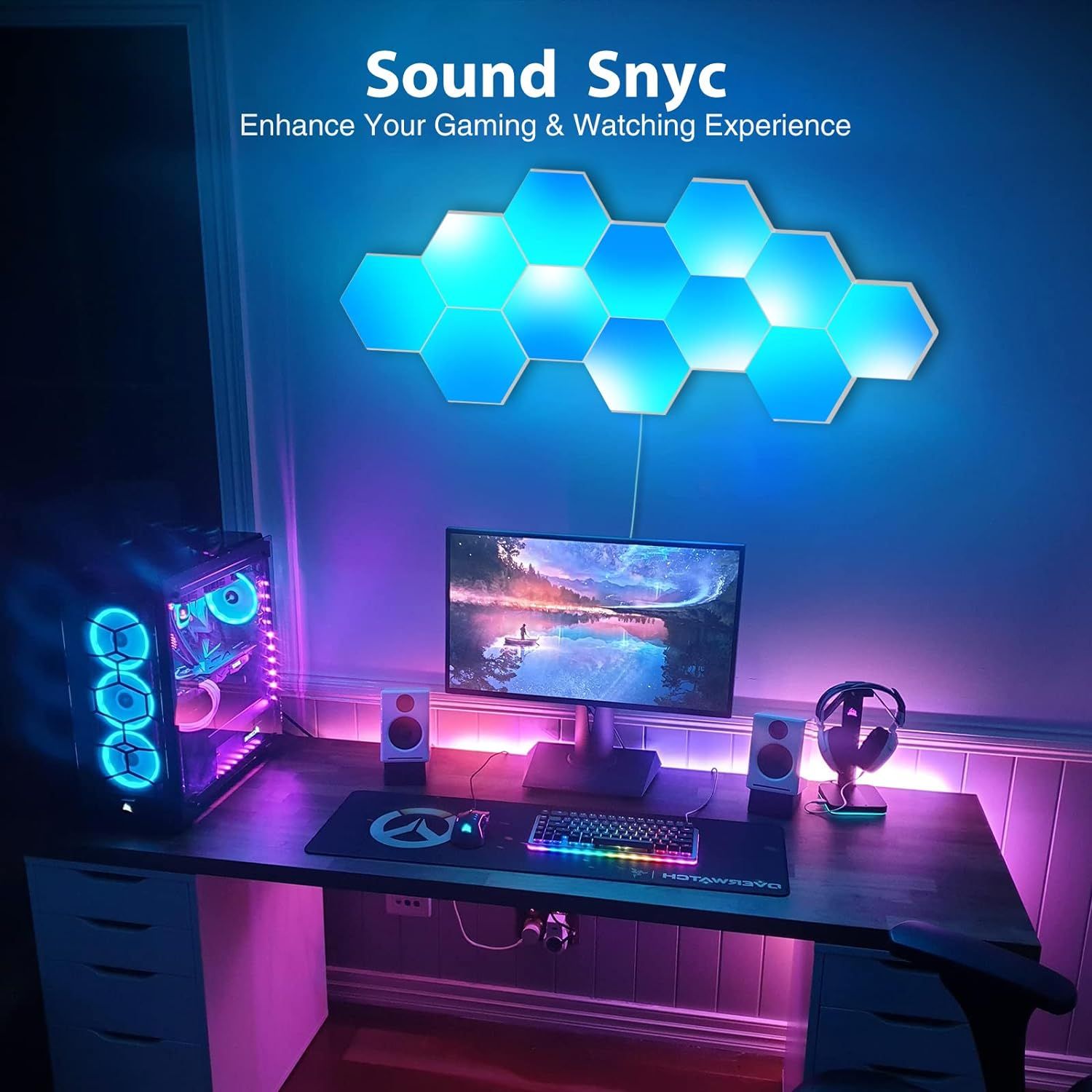 Lampe Led Hexagonale, Appliques Murales Led Hexagonales Avec... - 5