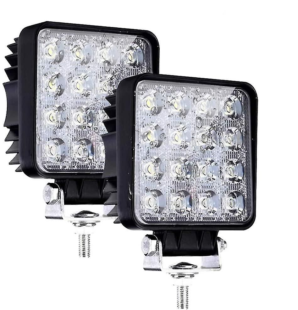 Led Work Light, 2 Pcs 48w Flood Led Light Bar Pour Voiture Tracteur Offroad