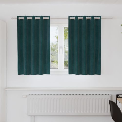 Rideaux Occultants Vidaxl Avec ?illets 2 Pcs Vert Foncé Velours