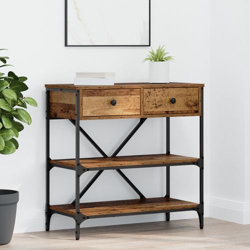 Vidaxl Table Console Bois Ancien 75x34.5x75 Cm Bois Reconstitué