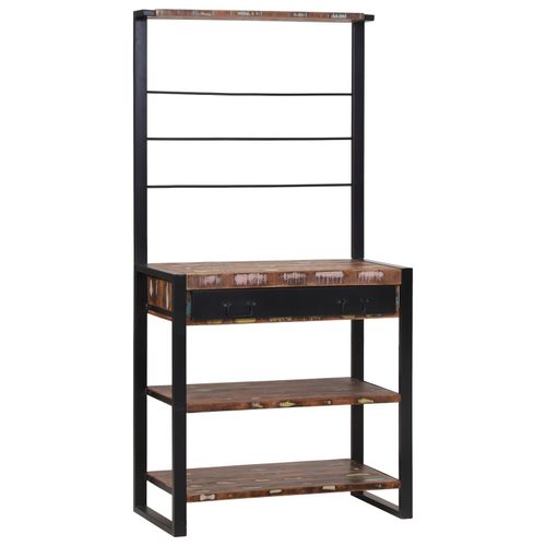Vidaxl Rack De Cuisine Multicolore 80x40x160 Cm Bois Solide Récupéré