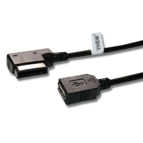 vhbw Câble audio voiture compatible avec VW Touareg, Touran - Adaptateur USB, noir