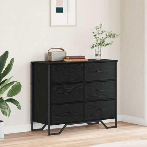 Vidaxl Commode Chêne Noir 91x35,5x74,5 Cm Bois D'ingénierie