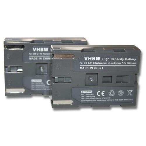 vhbw 2x Batteries remplacement pour Samsung SB-L110, SBL-110, SBL110 pour caméra vidéo caméscope (600mAh, 7,2V, Li-ion)