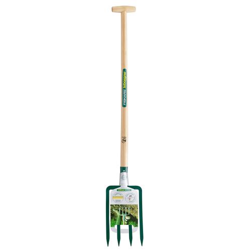 Fourche à bêcher douille 30 cm - manche bois béquille