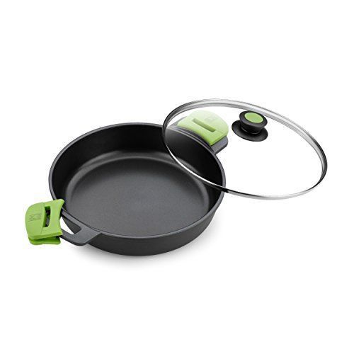 Casserole Basse - Bra - Prior - 24 Cm - Couvercle En Verre - Poignées En Silicone