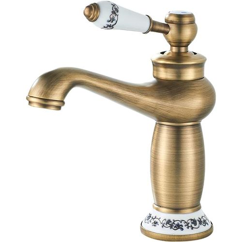 Robinet Salle Bain, Robinet de Lavabo en Laiton Rétro, Moderne Robinet Lavabo avec Durable Corps de Cuivre Design et Chaude et Froide Réglable de Mitigeur Lavabo