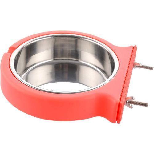 Caisse Chien Bol Amovible En Acier Inoxydable Gamelle À Suspendre Pour Animal Domestique Cage Petit Bol D'eau Feeder Nourriture Pour Chiens Chats Lapins Birdsgreen Pet Supplies(Rouge)