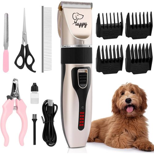 Tondeuse Pour Chien Professionnelle, Silencieux Tondeuse Chien Poil Long Epais,Electrique Tondeuse Animaux Sans Fil Rechargeable Kit Toilettage Chien Rasoir Pour Chiens Chat Animaux De Compagnie