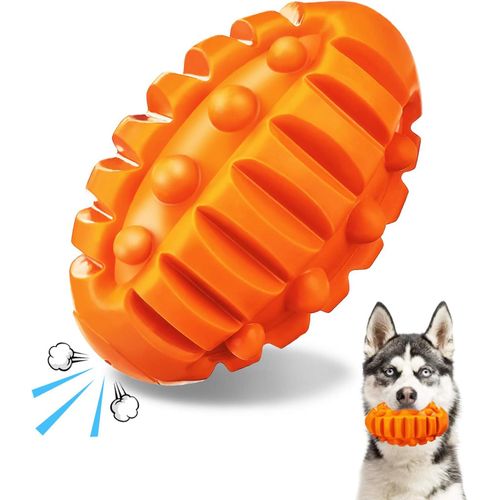 Balle Jouet Pour Chien, 12,7 X 7,6 Cm Grande Jouet Interactif Balle Chien, Balle Chien Indestructible, Goût De Boeuf Balle Chien, Jouet À Macher Couineur Pour Chiens De Taille Moyenne Et Grande