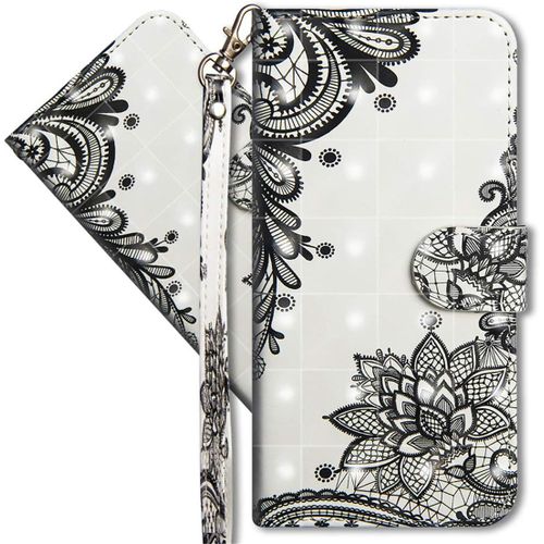 Oppo Find X2 Neo Etui A Rabat 3d Design Portefeuille Housse [Magnetique] [Fonction Stand] [Porte Carte] Pu Cuir Protection Coque Pour Oppo Find X2 Neo 5g. Yx Lace Flower