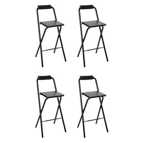 Lot De 4 Tabourets De Bar "Louna" 97cm Noir