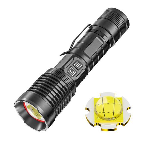 Lampe De Poche À Lumière Forte P99 Tactique Rechargeable Lampe Torche Militaire Led Lampe De Poche Usb Étanche -Pour Camping, Extérieur, Urgences