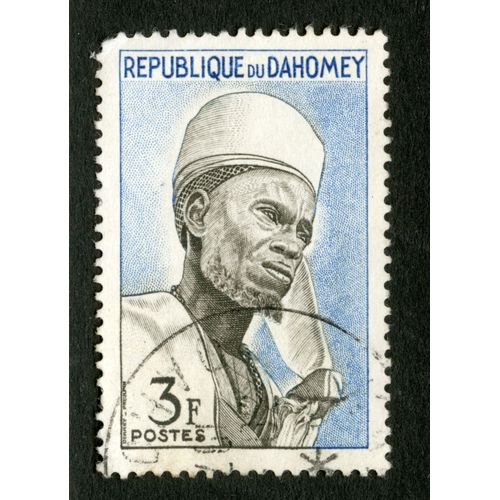 Timbre Oblitéré République Du Dahomay, 3 F, Postes