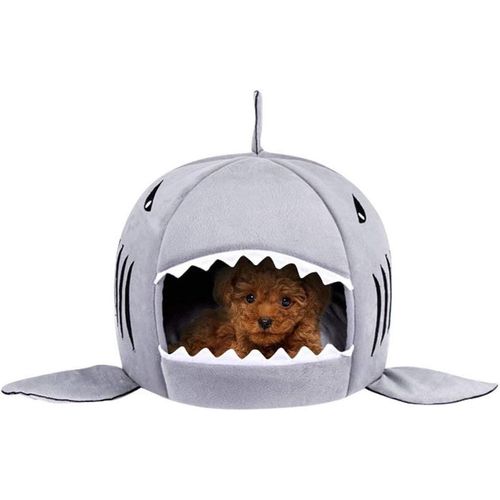 Maison Intérieur Chien Chat Lit Pour Petit Chien Et Chat Portable Requin 2 In 1 Coussin Chaud Canapé Respirant Pour Animaux Chiot Chaton Doux Confortable Panier Lavable Amovible