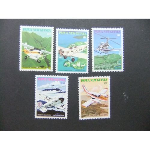 52 Papua New Guinea 1981 / Aviation Des Missions / Yvert 412 / 416 Mnh