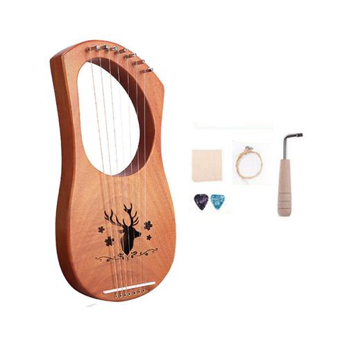 7 Cordes Lyre Harpe Instrument ¿¿ Cordes En Bois Avec Sac De Transport De Cordes Suppl¿¿Mentaires Et Accessoires Style A