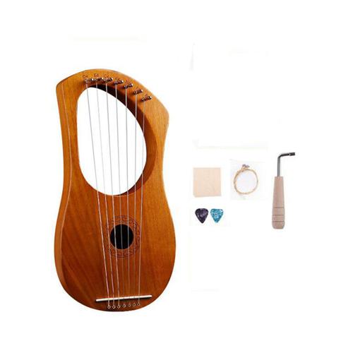 7 Cordes Lyre Harpe Instrument ¿¿ Cordes En Bois Avec Sac De Transport De Cordes Suppl¿¿Mentaires Et Accessoires Style B