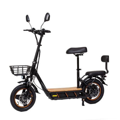 Trottinette Électrique Kukirin C1 Pro, 500 W, 48 V, 26 Ah, 14 Pouces, Avec Siège Arrière Et Panier De Rangement Avant, Pédales En Bois Massif