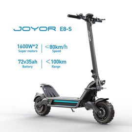 Trottinette Électrique Tout-Terrain Joyor E8-S 11 Pouces, 2 Moteurs 1600 W, Batterie 72 V 35 Ah