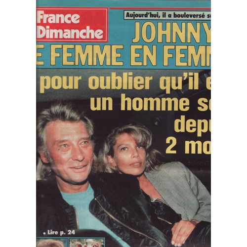 France Dimanche 21-09-1991 2351 Johnny Hallyday (1/2p) Line Renaud (1,5p) Linda De Suza (1/2p) Patrick Bruel (1/2p) Roch Voisine (1/2p) Georgette Lemaire (1p) Gilbert Bécaud (3p) Nilda Fernandez (1/4p
