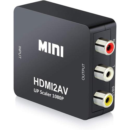 Adaptateur HDMI vers RCA, Convertisseur HDMI vers RCA, Composite AV CVBS  Vidéo Audio Support PAL/NTSC pour Xbox 360/One, Playstation 3/4/5, DVD,  Android TV Box, Fire Stick, Roku