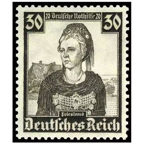 Allemagne, 3ème Reich 1935, Très Beau Timbre Neuf** Luxe Yvert 555, Costume Et Coiffe De Frise, Cote 60 Euros.