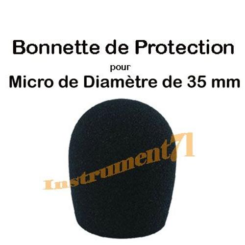 1 Bonnette Anti Vent Pour Micro Diamètre 35 mm / SM 58 Couleur Noir