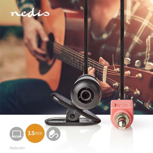 Nedis MICCJ100BK micro cravate mini-jack 3,5 mm avec pince