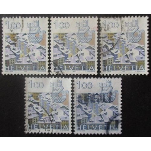 Suisse N°1156 X 5 Oblitéré
