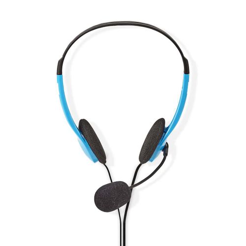 Nedis Casque pour PC Bandeau 2 fiches 3,5 mm, ?couteurs, Bleu